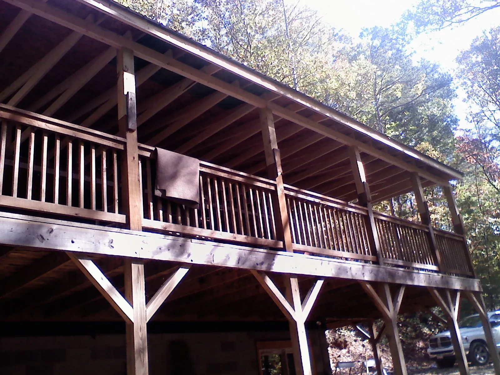 Timber framing under a new elevated porch and deck — Roof Leak Repair in Camp Douglas by Roofing Brothers
